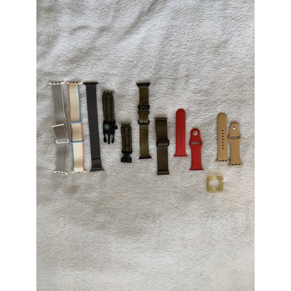 Assorted‎ Unbranded Apple watch bands lot of 8 for 38mm + silicone case